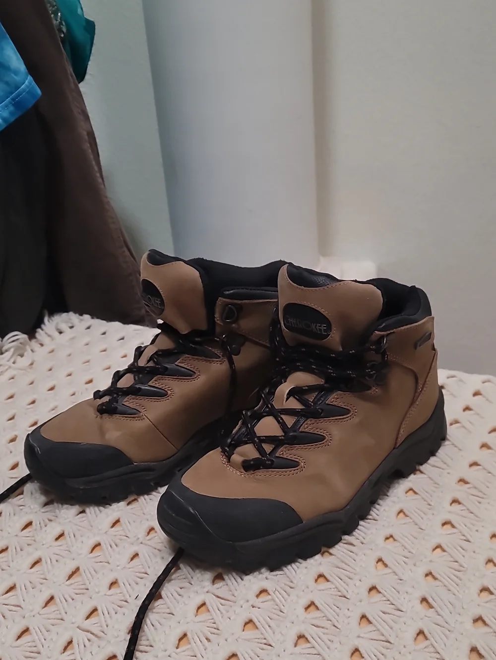Men's Brown and Black Outdoor Hiking Boots